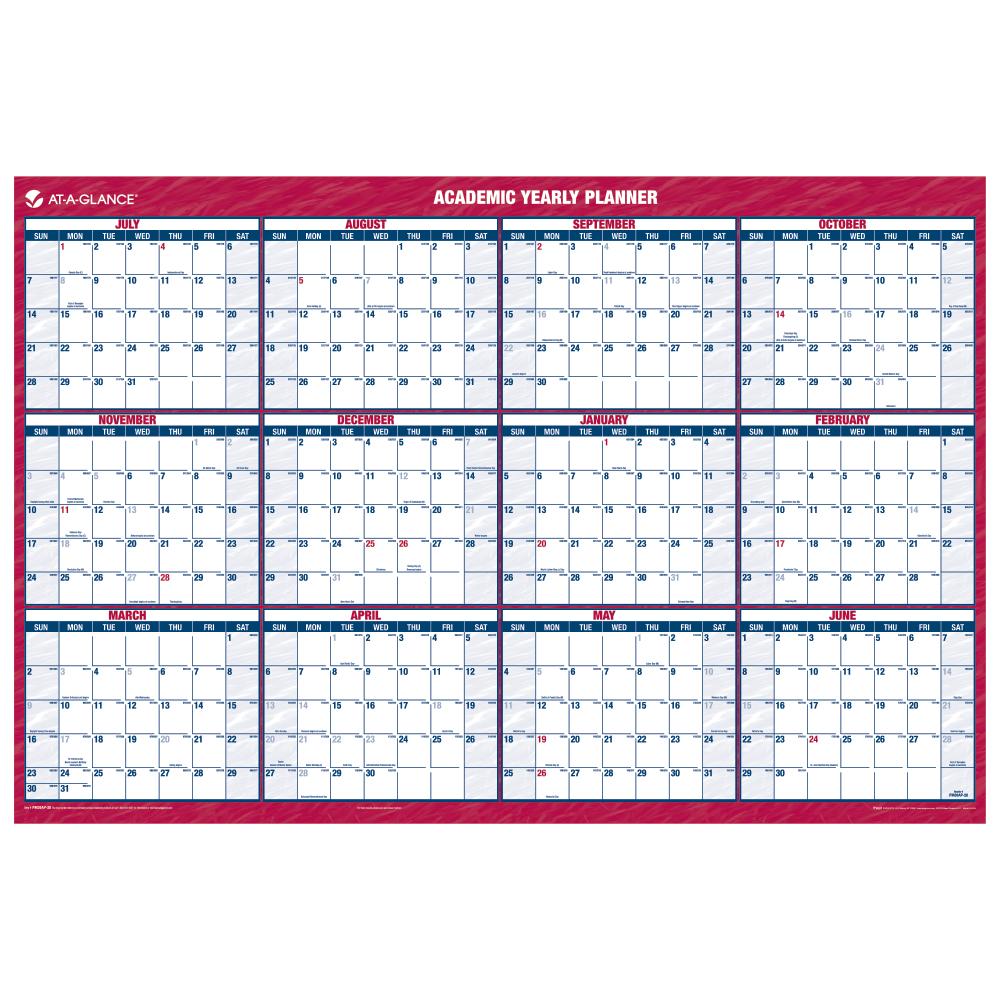 Monthly Wall Calendar Erasable Calendar Academic Calendar