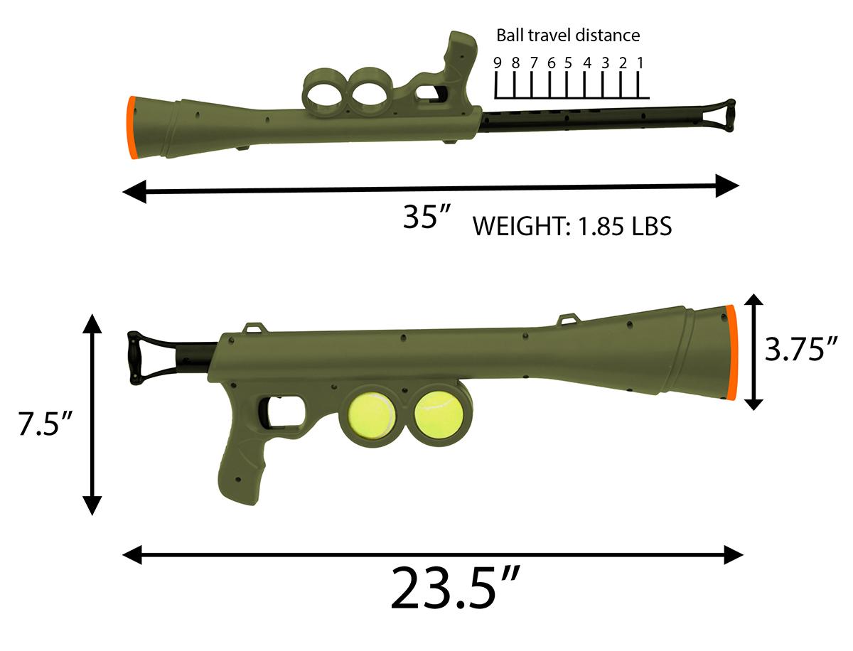 BazooK9 Tennis Ball Launcher Gun Rated Best Dog Toy