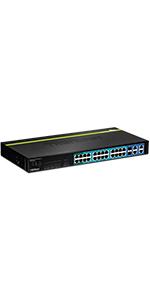 24-Port 10/100 Mbps Web Smart PoE+ Switch