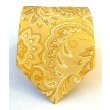 100% Silk Woven Gold Paisley Tie
