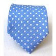 100% Silk Woven Powder Blue Polka Dot Tie