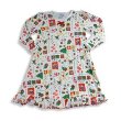 Sara's Prints - Toddler Girls Long Sleeve Nightgown, White, Red, Green