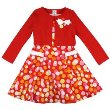 Sweet Heart Rose Girls 2-6x Multipoka Dot Dress W/ Sweater