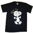 PEANUTS SNOOPY SILVER FOIL SNOOPY Navy Blue Licensed Tee