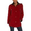 Liz Claiborne Women's Petite Snaux Silk Snap Front Jacket With Hood And Faux Leather Trim Detail