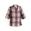 Plus Alia Red BlocK Dobby Top