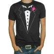 Black Tuxedo with Pink Flower T-Shirt