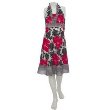 Ruffle Printed Mix Halter Dress