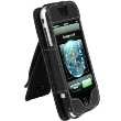 APPLE IPHONE GENUINE LEATHER POUCH CASE W. SWIVEL BELT CLIP * BLACK * DB2KS