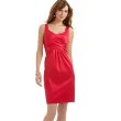 JONES NEW YORK DRESS Stretch Satin Ruched Dress