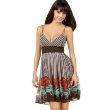 XOXO Border-Print Dress with Beaded Straps