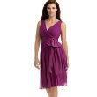 Maggy London Chiffon Ruched-Waist Dress