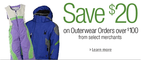 Save $20 on Outerwear Orders over $100 from Select Merchants
