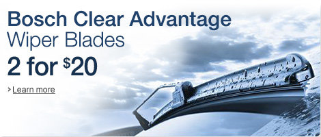 Get Two Bosch Clear Advantage Wiper Blades for $20