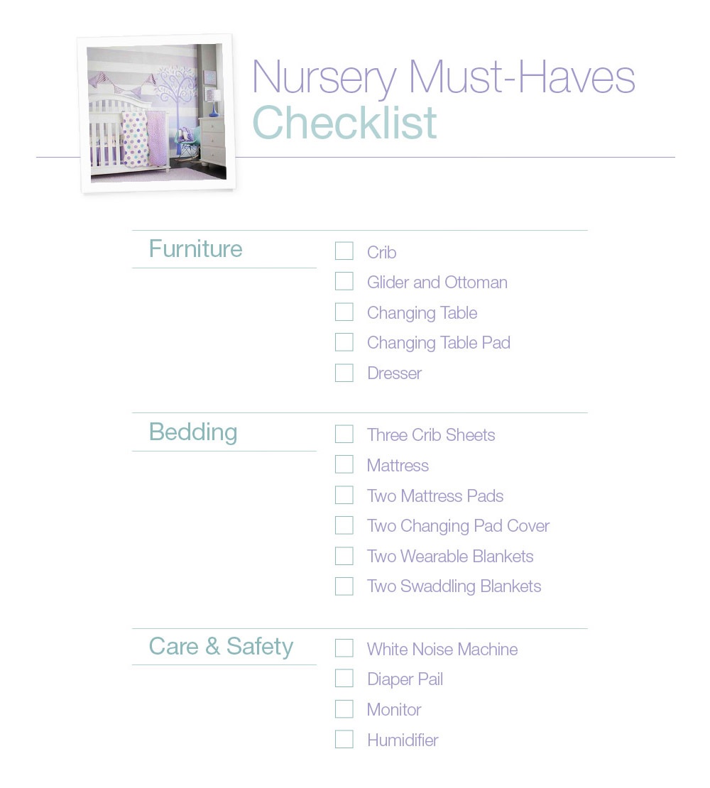 Nursery Must Haves Checklist