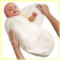 Kiddopotamus & Co Swaddleme� Adjustable Infant Wrap Microfleece Small, Ivory