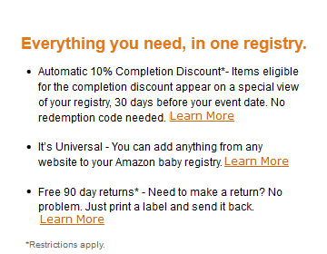 About the Baby Registry on Amazon