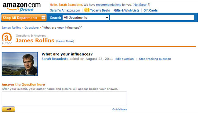 James Rollins Author Page