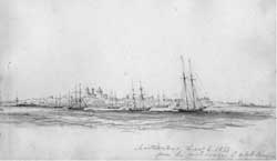 View of Montevideo from the Beagle