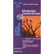 Central African Republic: General Road and Relief Map by 