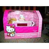Hello Kitty Pink Tea Cup Alarm Clock light