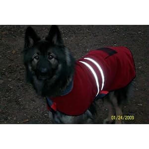 Red Fleece Reflective Dog Jacket2