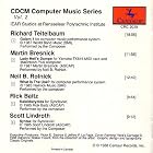 CDCM Computer Music Series Vol. 2 -- iEAR Studios, Rensselaer Polytechnic Institute by Cdcm Computer Music Series, Neil B. Rolnick, Scott Lindroth, Richard Teitelbaum, and Rick Baitz