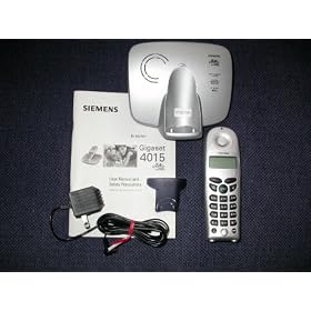 Siemens 4015 Gigaset 2.4 GHz Silver Cordless Phone w/ Caller ID & Digital Answering Machine