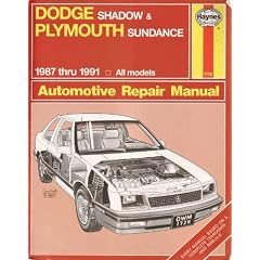 Dodge Shadow & Plymouth Sundance 1987 thru 1991 All models (Haynes Automotive Repair Manual #1726)