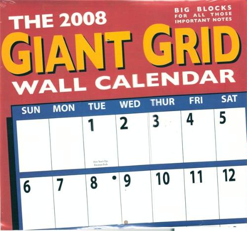 2008 Giant Grid Wall Calendar