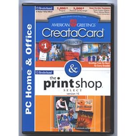 American Greetings Creatacard and the Print shop select version 15 by 