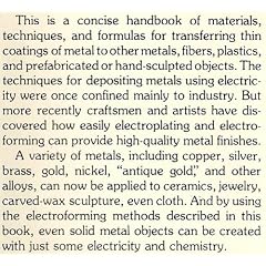 Electroplating and Electroforming: A Guide for the Craftsman