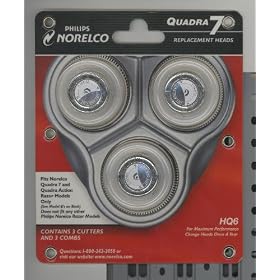 discount Philips Norelco HQ6 Quadra Action Tripleheader Replacement Heads for sale