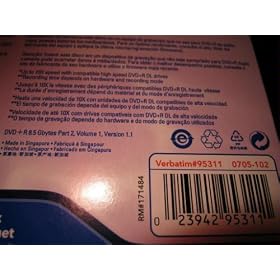 Verbatim 95484 8x DVD+R DL (Double Layer)