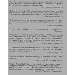 Stogdill's Handbook of Leadership:  A Survey of Theory and Research, Revised and Expanded