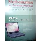Mathematics for Business Decisions, Part 2: Calculus and Optimization by Richard B. Thompson