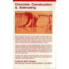 Concrete Construction and Estimating