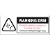 This warning label informs shoppers/users of the dangers of DRM.