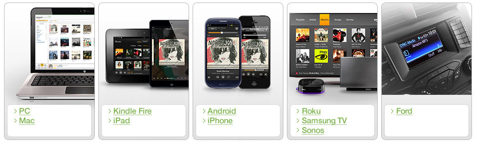 Your music.  Everywhere.  Explore Amazon Cloud Player for your device.