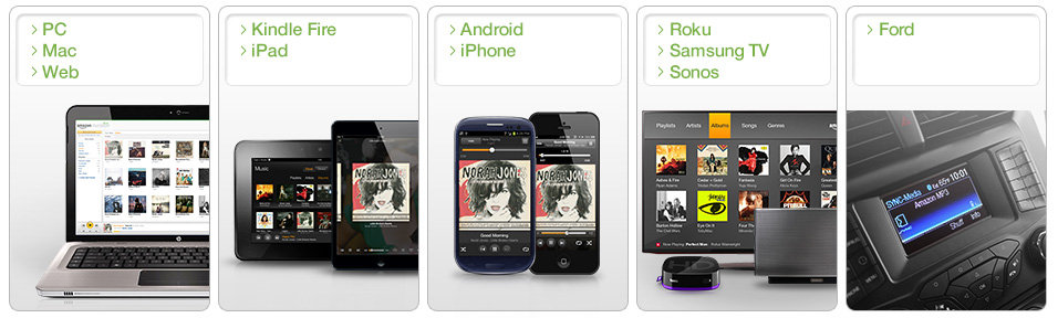 Your music.  Everywhere.  Explore Amazon Cloud Player for your device.