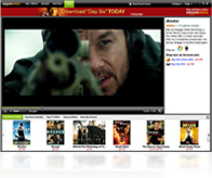 Shop section of the Unbox Video Player where you can watch previews and read video descriptions, then click to buy online