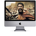 An iMac with a popular movie playing onscreen