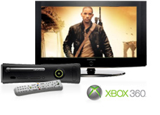 Picture of an Xbox 360 and TV showing an Amazon Instant Video movie