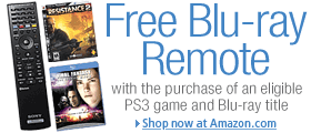 Buy a Sony PS3 game + a Sony Blu-ray movie and get a free Blu-ray remote