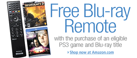 Buy a Sony PS3 game + a Sony Blu-ray movie and get a free Blu-ray remote