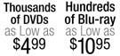 DVDs as Low as $4.99, Blu-ray as Low as $10.95