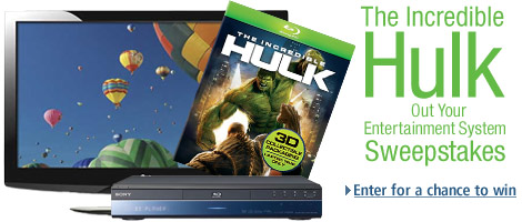 Hulk Out Sweepstakes: Enter for the Chance to Win a Blu-ray Entertainment System