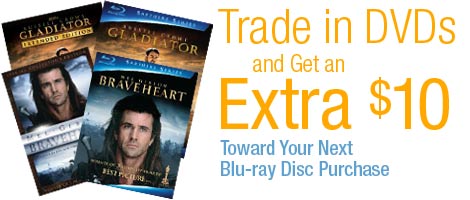 Trade In DVDs and Get an Extra $10 Off Blu-ray Discs