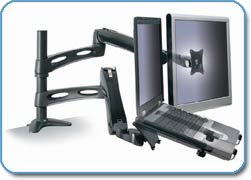 3M MA220MB Easy-Adjust Dual Monitor Arm - laptop and LCD screen