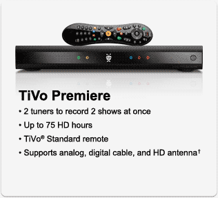 TiVo Premiere: 2 tuners, 45HD hours